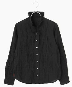 Mademoiselle NON NON / マドモアゼルノンノン シャツ・ブラウス | ●定番●綿モダールシャーリング フリルタックブラウス