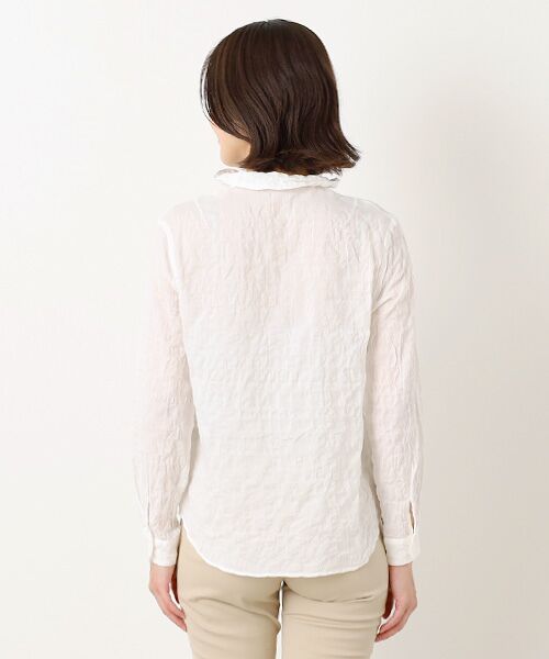 Mademoiselle NON NON / マドモアゼルノンノン シャツ・ブラウス | ●定番●綿モダールシャーリング フリルタックブラウス | 詳細7