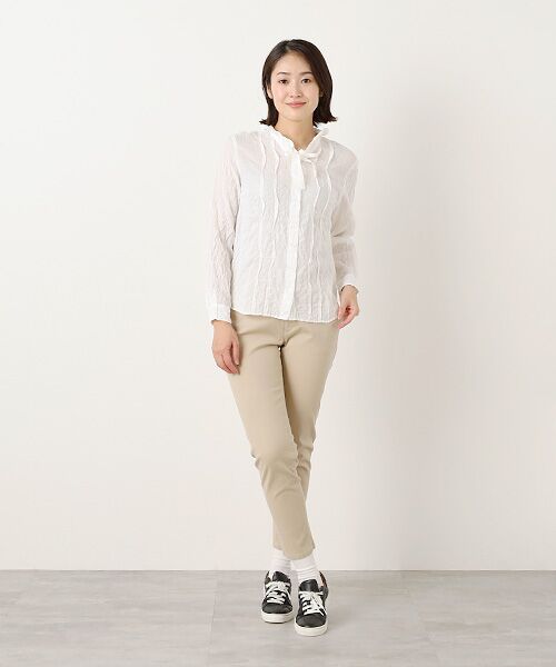 Mademoiselle NON NON / マドモアゼルノンノン シャツ・ブラウス | ●定番●綿モダールシャーリング フリルタックブラウス | 詳細8