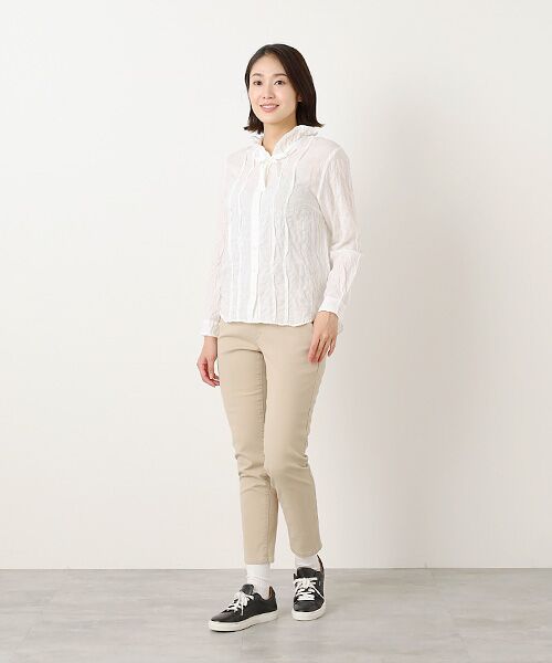 Mademoiselle NON NON / マドモアゼルノンノン シャツ・ブラウス | ●定番●綿モダールシャーリング フリルタックブラウス | 詳細9