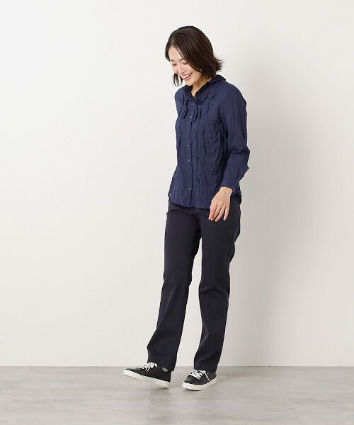 Mademoiselle NON NON / マドモアゼルノンノン シャツ・ブラウス | ●定番●綿モダールシャーリング フリルタックブラウス | 詳細12