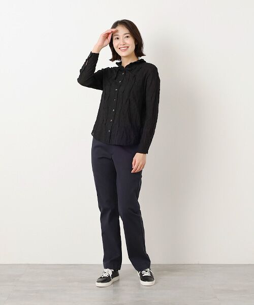 Mademoiselle NON NON / マドモアゼルノンノン シャツ・ブラウス | ●定番●綿モダールシャーリング フリルタックブラウス | 詳細15