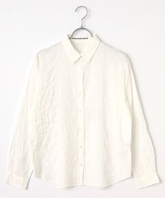 Mademoiselle NON NON / マドモアゼルノンノン シャツ・ブラウス | ●定番●綿モダールシャーリング　ピンタックブラウス