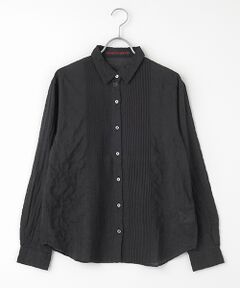 Mademoiselle NON NON / マドモアゼルノンノン シャツ・ブラウス | ●定番●綿モダールシャーリング　ピンタックブラウス