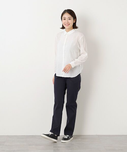 Mademoiselle NON NON / マドモアゼルノンノン シャツ・ブラウス | ●定番●綿モダールシャーリング　ピンタックブラウス | 詳細3