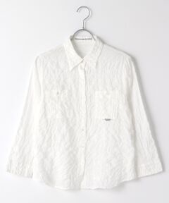 Mademoiselle NON NON / マドモアゼルノンノン シャツ・ブラウス | ●定番●綿モダールシャーリング ポケット付キブラウス【8分袖】