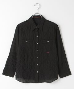 Mademoiselle NON NON / マドモアゼルノンノン シャツ・ブラウス | ●定番●綿モダールシャーリング ポケット付キブラウス【8分袖】