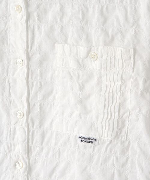 Mademoiselle NON NON / マドモアゼルノンノン シャツ・ブラウス | ●定番●綿モダールシャーリング ポケット付キブラウス【8分袖】 | 詳細1