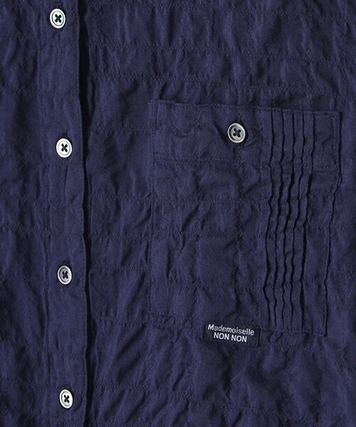 Mademoiselle NON NON / マドモアゼルノンノン シャツ・ブラウス | ●定番●綿モダールシャーリング ポケット付キブラウス【8分袖】 | 詳細2