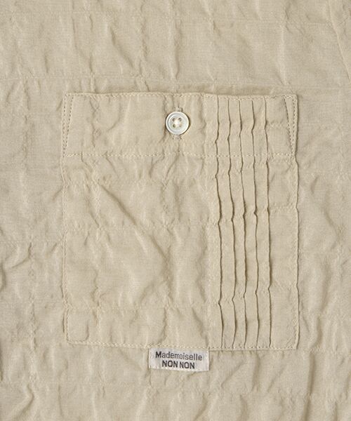 Mademoiselle NON NON / マドモアゼルノンノン シャツ・ブラウス | ●定番●綿モダールシャーリング ポケット付キブラウス【8分袖】 | 詳細4