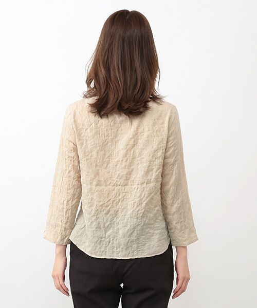Mademoiselle NON NON / マドモアゼルノンノン シャツ・ブラウス | ●定番●綿モダールシャーリング ポケット付キブラウス【8分袖】 | 詳細7