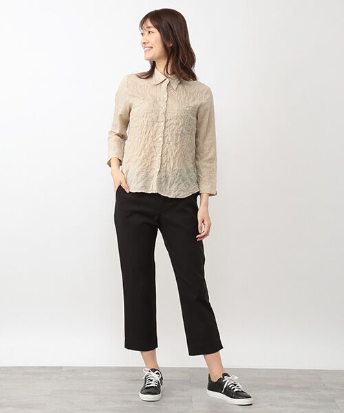 Mademoiselle NON NON / マドモアゼルノンノン シャツ・ブラウス | ●定番●綿モダールシャーリング ポケット付キブラウス【8分袖】 | 詳細8