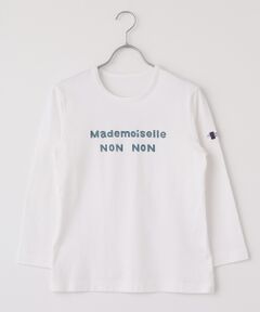 Mademoiselle NON NON / マドモアゼルノンノン Tシャツ | ●定番●タリイ天竺 1色ロゴプリント8分袖Tシャツ
