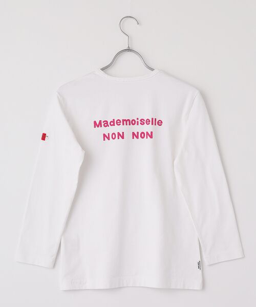Mademoiselle NON NON / マドモアゼルノンノン Tシャツ | ●定番●タリイ天竺 1色ロゴプリント8分袖Tシャツ | 詳細5
