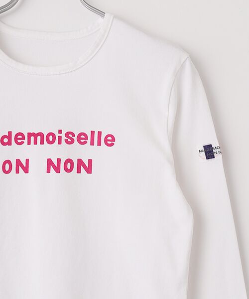 Mademoiselle NON NON / マドモアゼルノンノン Tシャツ | ●定番●タリイ天竺 1色ロゴプリント8分袖Tシャツ | 詳細6