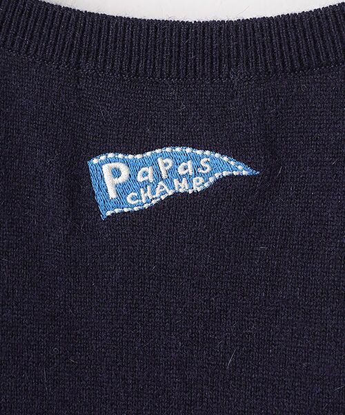 Mademoiselle NON NON / マドモアゼルノンノン ベスト | 【レディース】ウール天竺飛ビ柄刺繍入リニットベスト | 詳細4