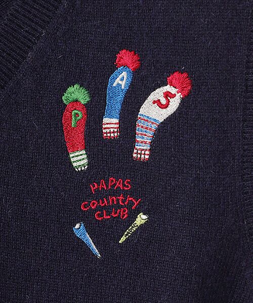 Mademoiselle NON NON / マドモアゼルノンノン ベスト | 【レディース】ウール天竺飛ビ柄刺繍入リニットベスト | 詳細5