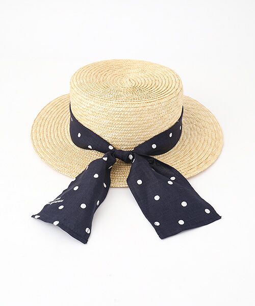 Mademoiselle NON NON / マドモアゼルノンノン ハット | リネンプリント DOT&LOGO柄ハット | 詳細2