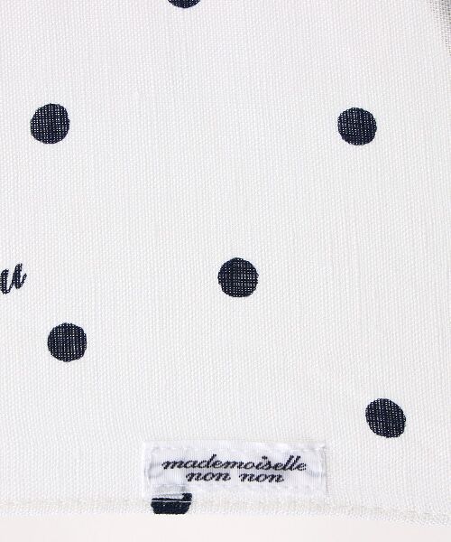 Mademoiselle NON NON / マドモアゼルノンノン 傘 | リネンプリント DOT&LOGO柄日傘 | 詳細2