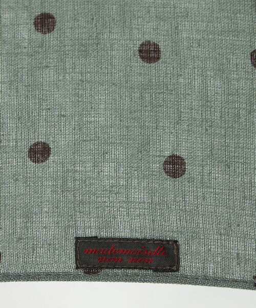 Mademoiselle NON NON / マドモアゼルノンノン 傘 | リネンプリント DOT&LOGO柄日傘 | 詳細4