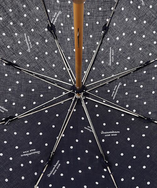 Mademoiselle NON NON / マドモアゼルノンノン 傘 | リネンプリント DOT&LOGO柄日傘 | 詳細6