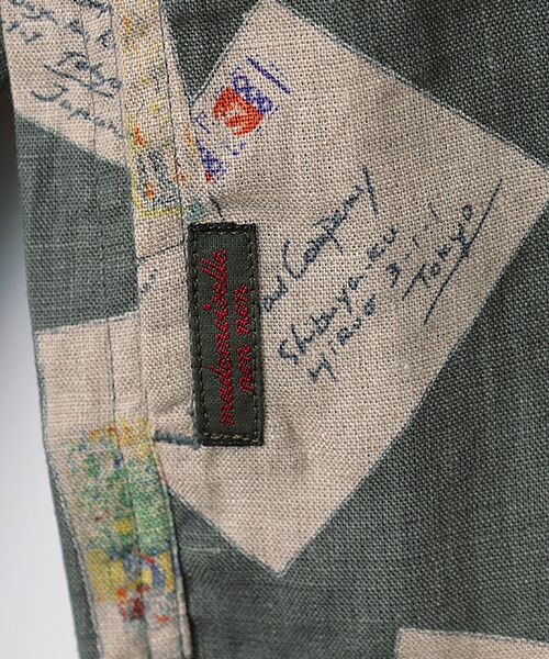 Mademoiselle NON NON / マドモアゼルノンノン シャツ・ブラウス | リネンプリント ポストカード柄プルオーバー型チュニック | 詳細4