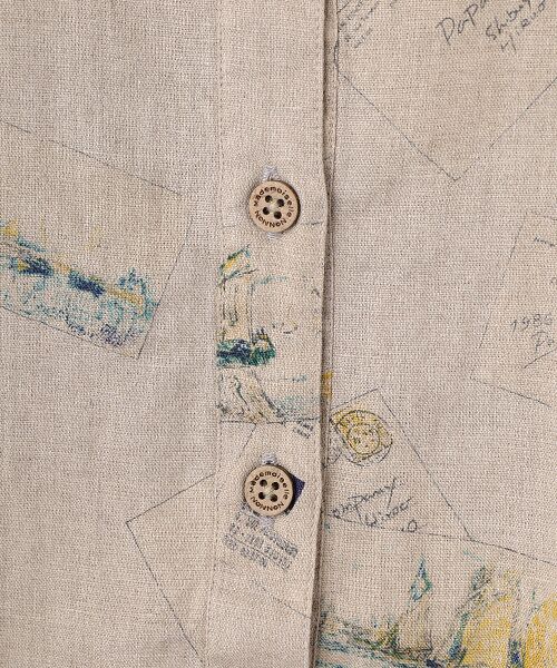 Mademoiselle NON NON / マドモアゼルノンノン シャツ・ブラウス | リネンプリント ポストカード柄プルオーバー型チュニック | 詳細10