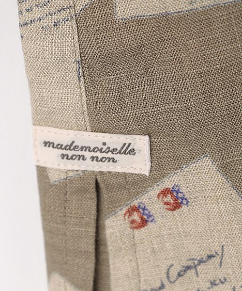 Mademoiselle NON NON / マドモアゼルノンノン シャツ・ブラウス | リネンプリント ポストカード柄衿付キシャツ | 詳細4