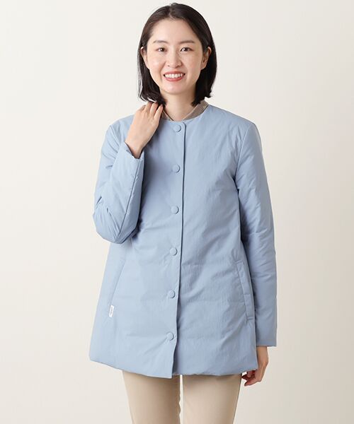 Mademoiselle NON NON / マドモアゼルノンノン その他アウター | ナイロンタフタ ノーカラーダウンコート | 詳細7