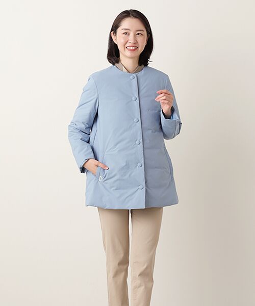 Mademoiselle NON NON / マドモアゼルノンノン その他アウター | ナイロンタフタ ノーカラーダウンコート | 詳細10