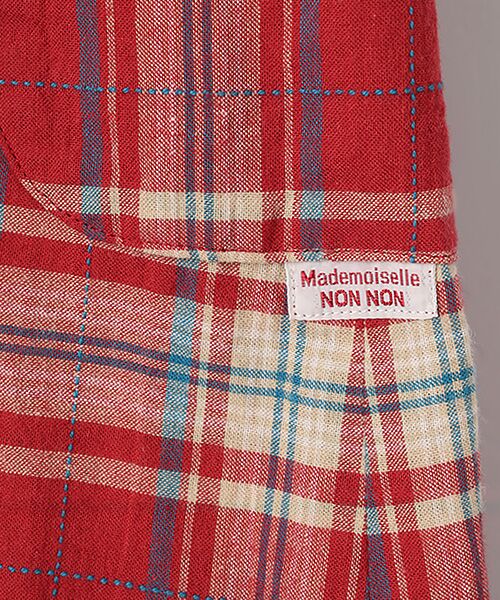 Mademoiselle NON NON / マドモアゼルノンノン ロング・マキシ丈スカート | コットンステッチチェックワッシャー ギャザーフレアースカート | 詳細1