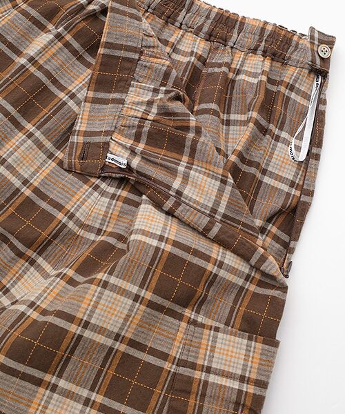 Mademoiselle NON NON / マドモアゼルノンノン ロング・マキシ丈スカート | コットンステッチチェックワッシャー ギャザーフレアースカート | 詳細5