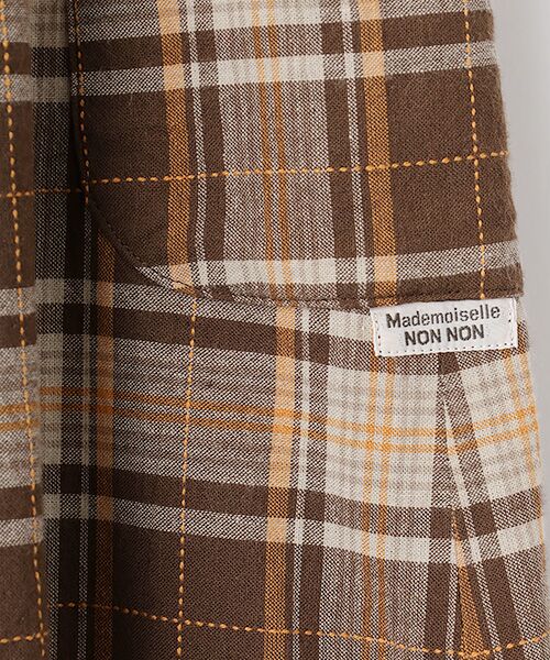 Mademoiselle NON NON / マドモアゼルノンノン ロング・マキシ丈スカート | コットンステッチチェックワッシャー ギャザーフレアースカート | 詳細6