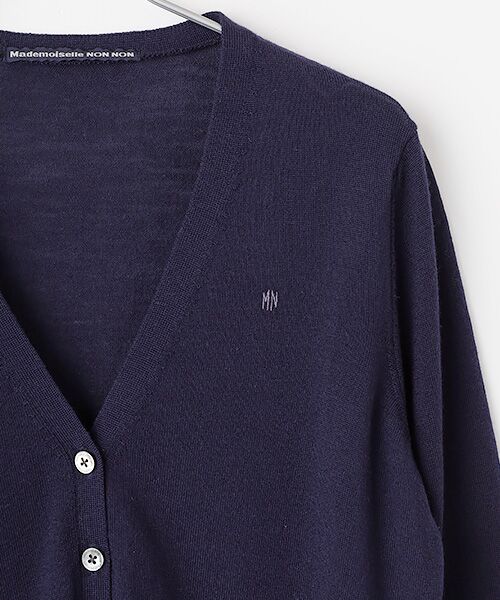 Mademoiselle NON NON / マドモアゼルノンノン カーディガン・ボレロ | エクストラ ファインメリノ  Vネックカーディガン | 詳細2