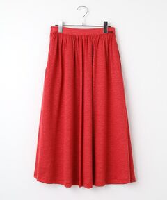 Mademoiselle NON NON / マドモアゼルノンノン ロング・マキシ丈スカート | ウォッシャブルリネン天竺 ギャザーフレアースカート