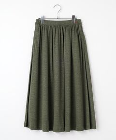 Mademoiselle NON NON / マドモアゼルノンノン ロング・マキシ丈スカート | ウォッシャブルリネン天竺 ギャザーフレアースカート