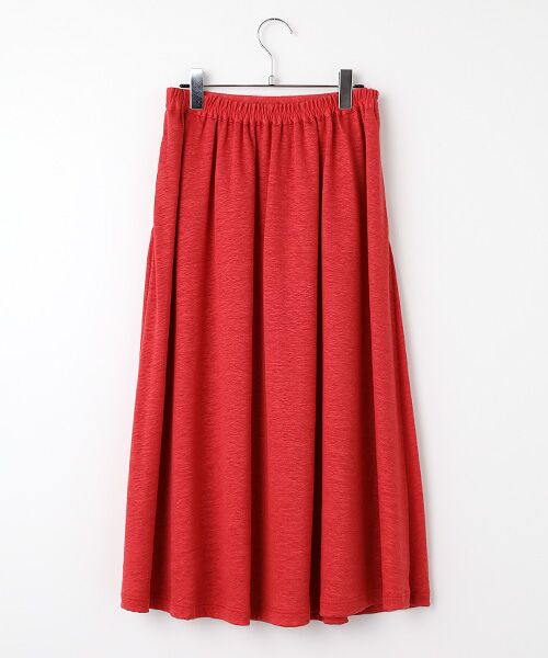 Mademoiselle NON NON / マドモアゼルノンノン ロング・マキシ丈スカート | ウォッシャブルリネン天竺 ギャザーフレアースカート | 詳細2