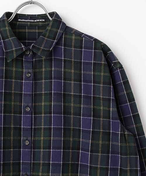 Mademoiselle NON NON / マドモアゼルノンノン シャツ・ブラウス | コットンツイル レギュラーカラーチェックシャツ | 詳細10