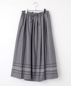 Mademoiselle NON NON / マドモアゼルノンノン ロング・マキシ丈スカート | パネルタータンチェック柄タックギャザースカート