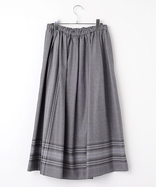 Mademoiselle NON NON / マドモアゼルノンノン ロング・マキシ丈スカート | パネルタータンチェック柄タックギャザースカート | 詳細1