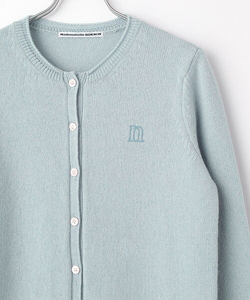 Mademoiselle NON NON / マドモアゼルノンノン カーディガン・ボレロ | ウールカシミヤ天竺8G クルーネックカーディガン | 詳細3