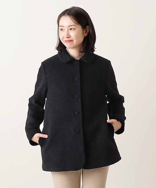 Mademoiselle NON NON / マドモアゼルノンノン ステンカラーコート | ブークレー天竺 ステンカラージャケット | 詳細9