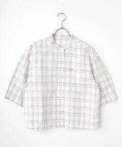 Mademoiselle NON NON / マドモアゼルノンノン シャツ・ブラウス | ストライプ＆チェックワッシャー クロップドオーバーシャツ