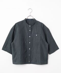 Mademoiselle NON NON / マドモアゼルノンノン シャツ・ブラウス | ストライプ＆チェックワッシャー クロップドオーバーシャツ