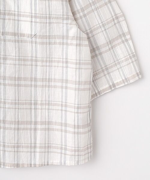 Mademoiselle NON NON / マドモアゼルノンノン シャツ・ブラウス | ストライプ＆チェックワッシャー クロップドオーバーシャツ | 詳細3