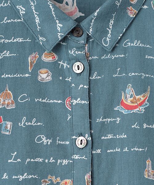 Mademoiselle NON NON / マドモアゼルノンノン シャツ・ブラウス | ピクチャーダイアリー柄プリントシャツ | 詳細6