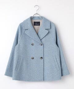 Mademoiselle NON NON / マドモアゼルノンノン ピーコート | リサイクルウールドビーツィードヘリンボン Pコート
