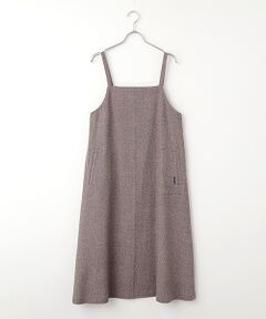 Mademoiselle NON NON / マドモアゼルノンノン ロング・マキシ丈ワンピース | ウールストレッチ杢ツィード ジャンパースカート