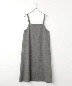 Mademoiselle NON NON / マドモアゼルノンノン ロング・マキシ丈ワンピース | ウールストレッチ杢ツィード ジャンパースカート