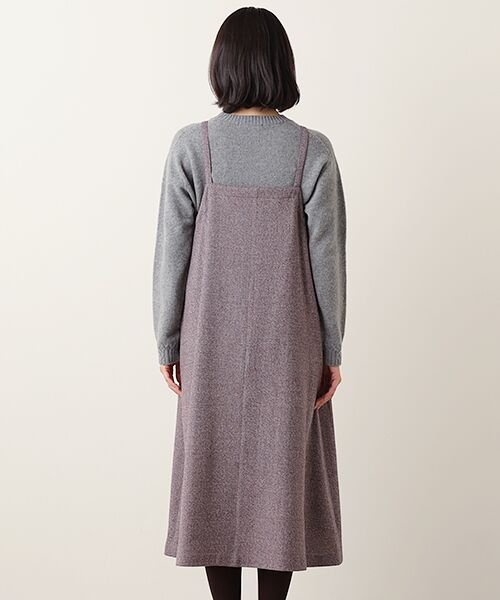 Mademoiselle NON NON / マドモアゼルノンノン ロング・マキシ丈ワンピース | ウールストレッチ杢ツィード ジャンパースカート | 詳細4